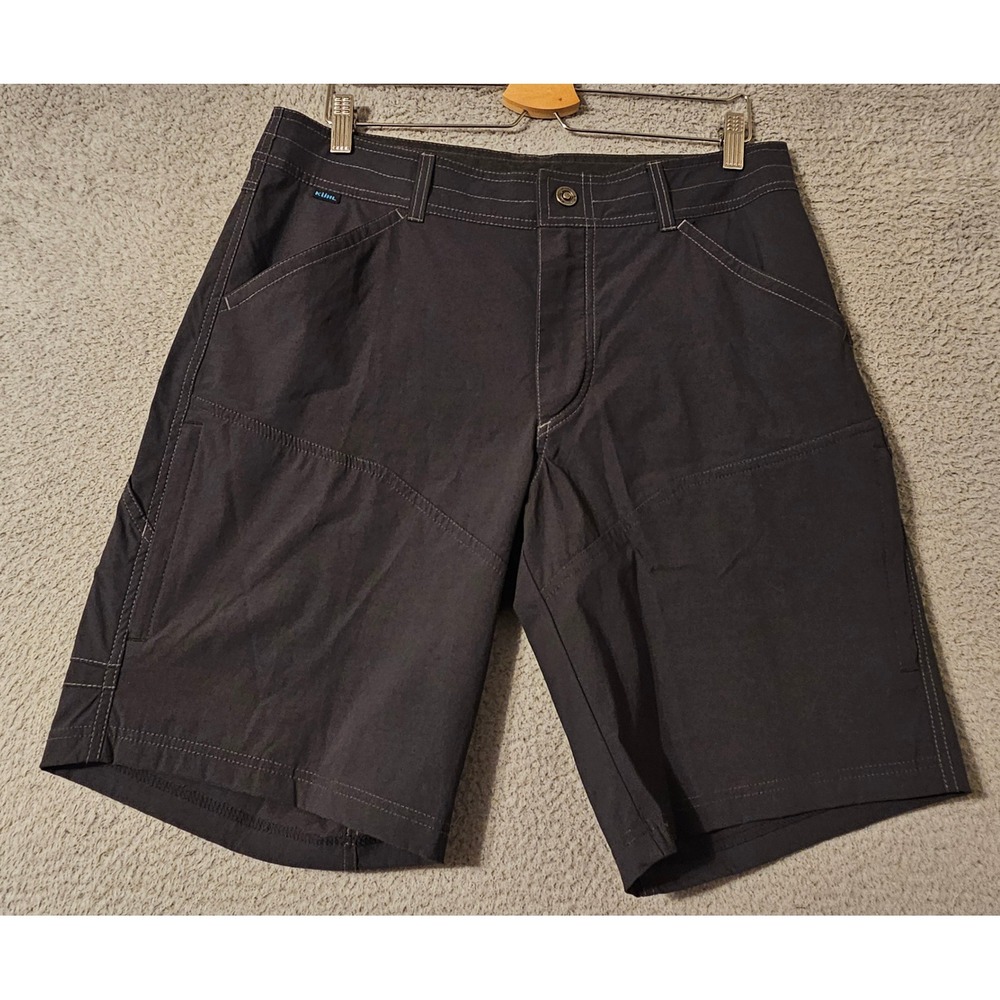 Kuhl Renegade Shorts Mens Size 34 Black Hiking Cargo Tech Style #5121 Stretch